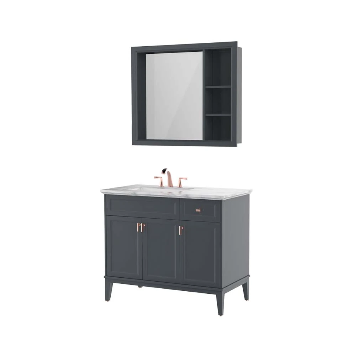 Tủ đựng đồ phòng tắm bằng gỗ nguyên khối HBT101001N-100