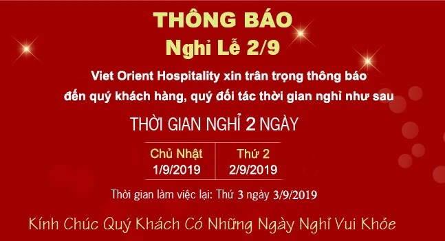 Viet Orient announces its National Day holiday schedule for September 2nd, 2019