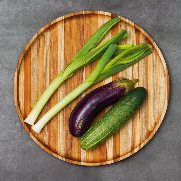 Khay gỗ Teak hình tròn 35x2 cm