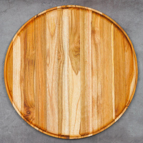 Khay gỗ Teak hình tròn 45x2 cm