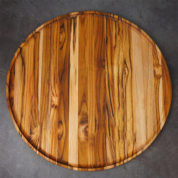 Khay gỗ Teak hình tròn 50x2 cm