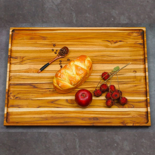 Khay gỗ Teak hình chữ nhật 61x46x3,8 cm