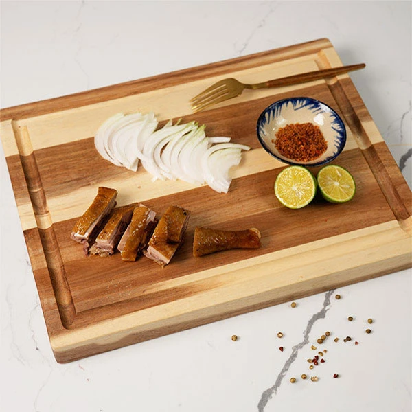 Thớt gỗ keo ghép kiểu Solid chữ nhật size 30x40x3.8cm