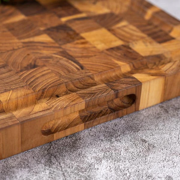 Thớt gỗ Teak ghép đầu cây hình chữ nhật 40x28x2,5 cm