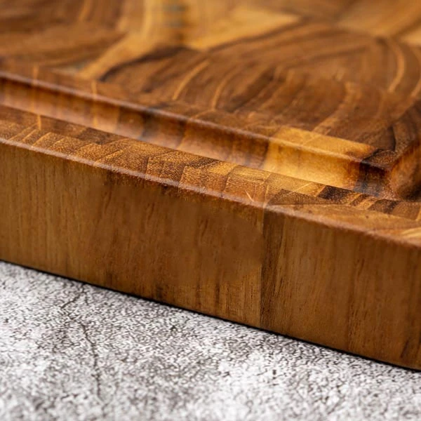 Thớt gỗ Teak ghép đầu cây hình chữ nhật 40x28x2,5 cm
