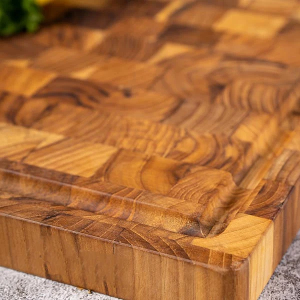 Thớt gỗ Teak ghép đầu cây hình chữ nhật 40x28x2,5 cm