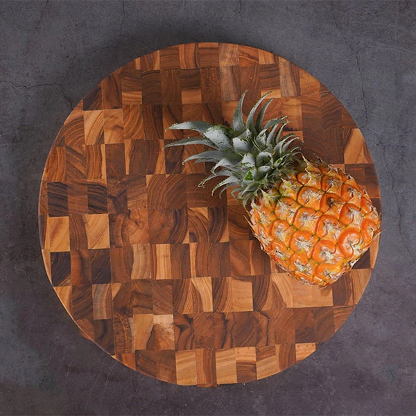 Thớt gỗ Teak hình tròn 30x30x3,5 cm