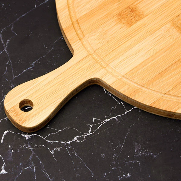 Thớt tre hình tròn có tay cầm 40x30x1.5cm