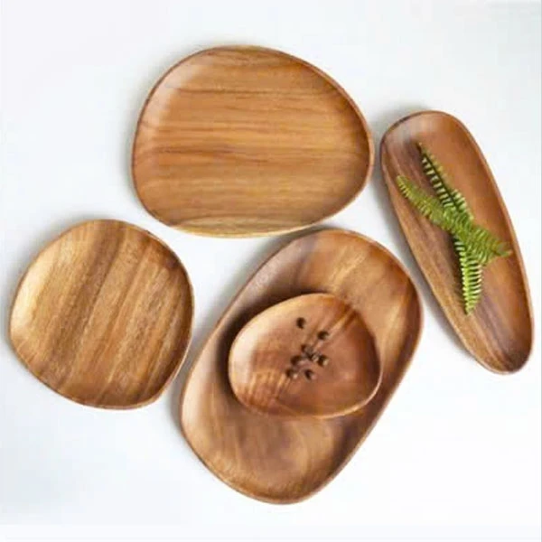 Bộ khay và đĩa gỗ