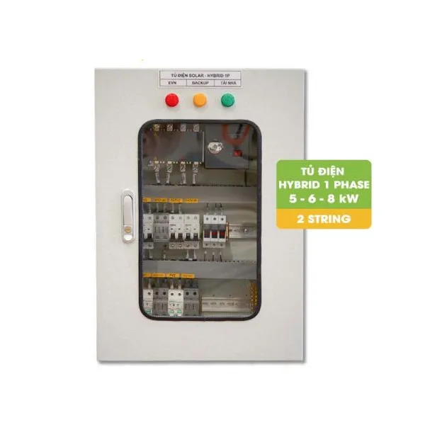 Tủ điện Hybrid 1 Pha 5kW - 6kW - 8kW 2 String