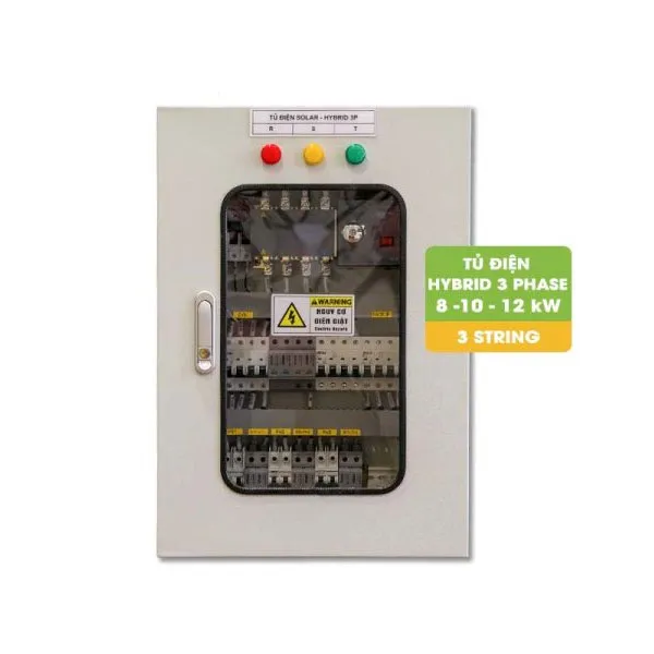 Tủ điện năng lượng mặt trời hybrid 3 phase 8kW - 10kW - 12kW 3 string
