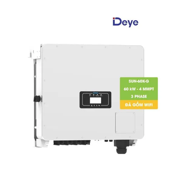 Biến tần hoà lưới bám tải DEYE hoà lưới 3 pha, 60 kW, 4 MMPT, model SUN-60K-G04P3-EU-AM4
