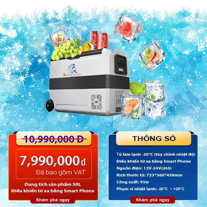 Tủ lạnh mini xe ô tô Alpicool T50