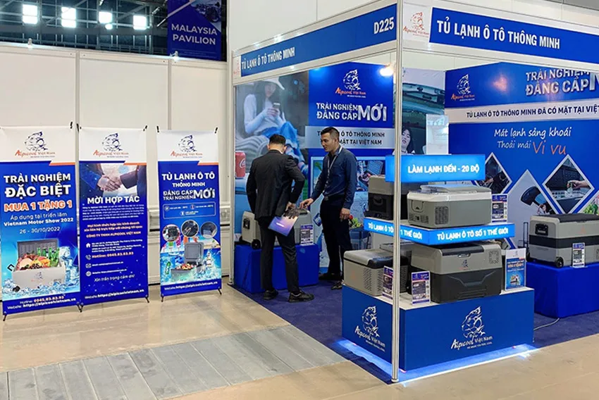 Gian hàng tủ lạnh thông minh của Alpicool Việt Nam tại triển lãm công nghệ Việt Nam Motor Show 2022